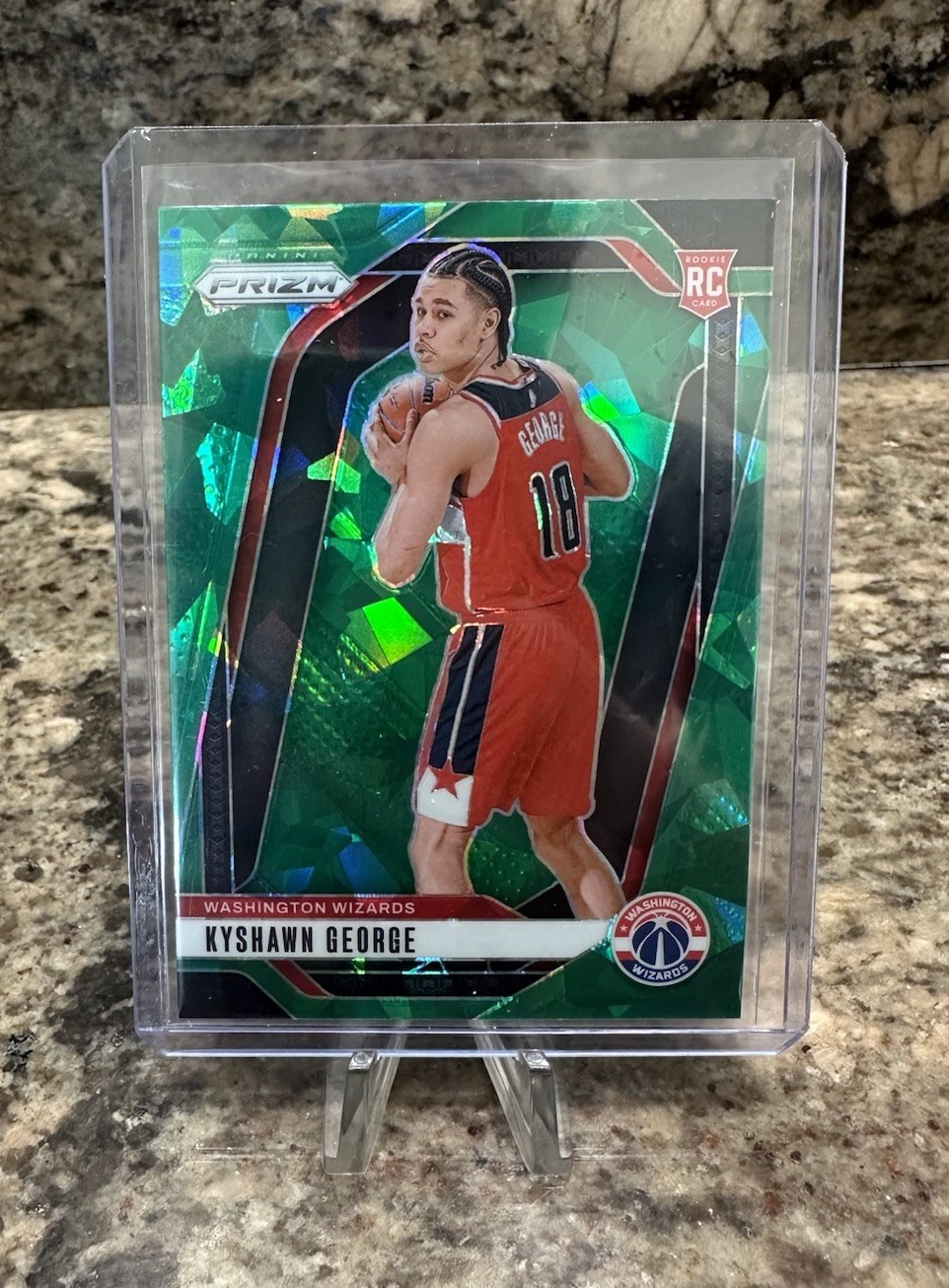 2024-25 Panini Prizm - Kyshawn George #257 Green Ice Prizm (RC)