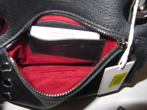 Nuevo Bolso Bandolera Hammitt Tony Pequeño Cuero Guijarro Negro Nuevo con Etiquetas $325 - Imagen 8 de 9
