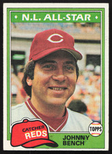 1981 Topps Baseball Johnny Bench #600 All-Star Cincinnati Reds