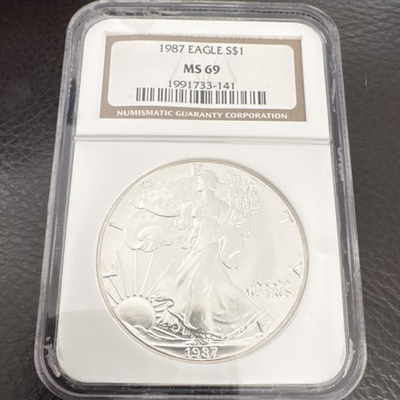 #ad U.S. Mint 1987 American Silver Eagle $1 1 oz .999 NGC MS69 1991733 141 $89.22