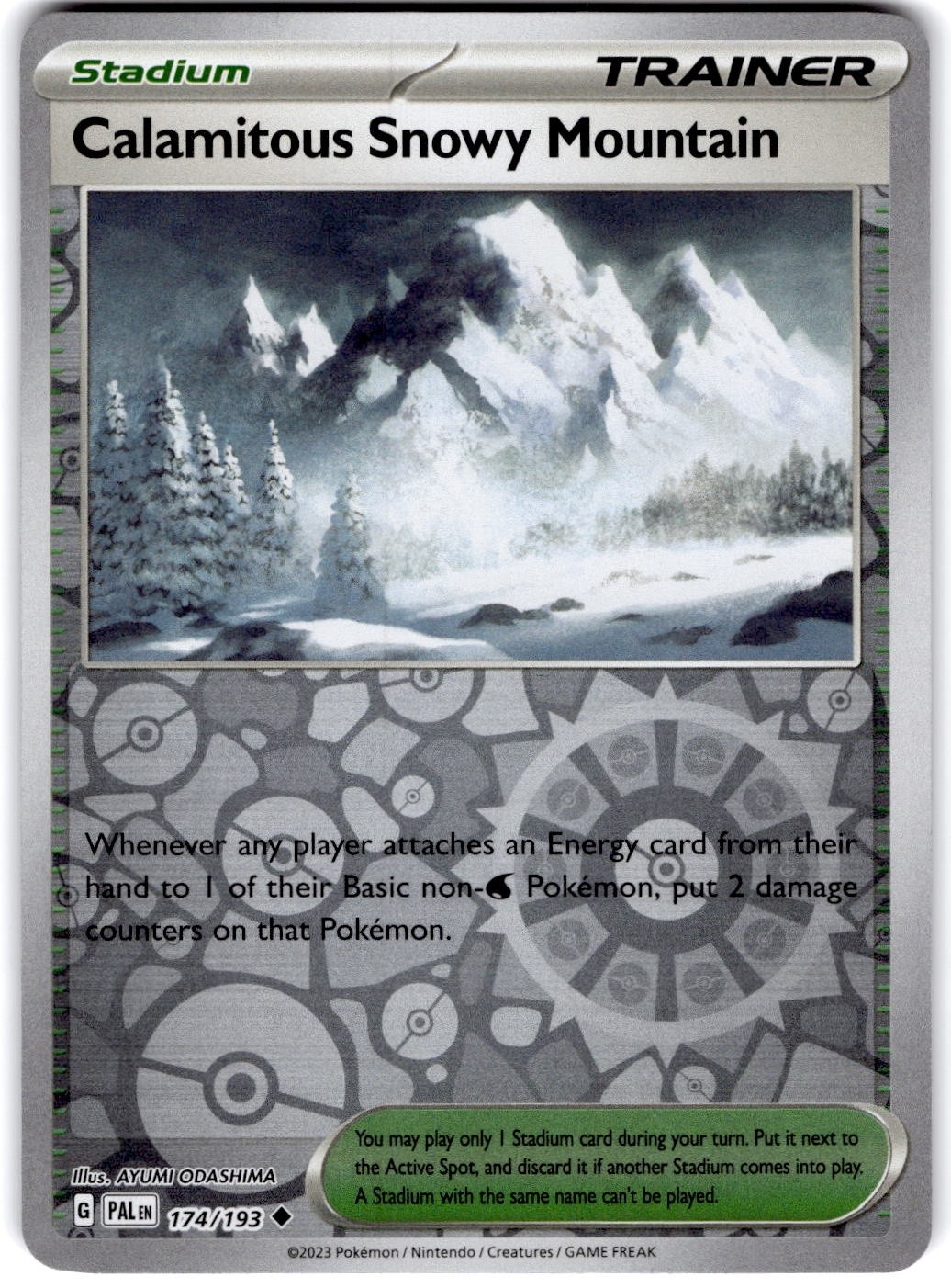 Pokemon Calamitous Snowy Mountain Paldea Evolved 174/193 Reverse Holo Near Mint