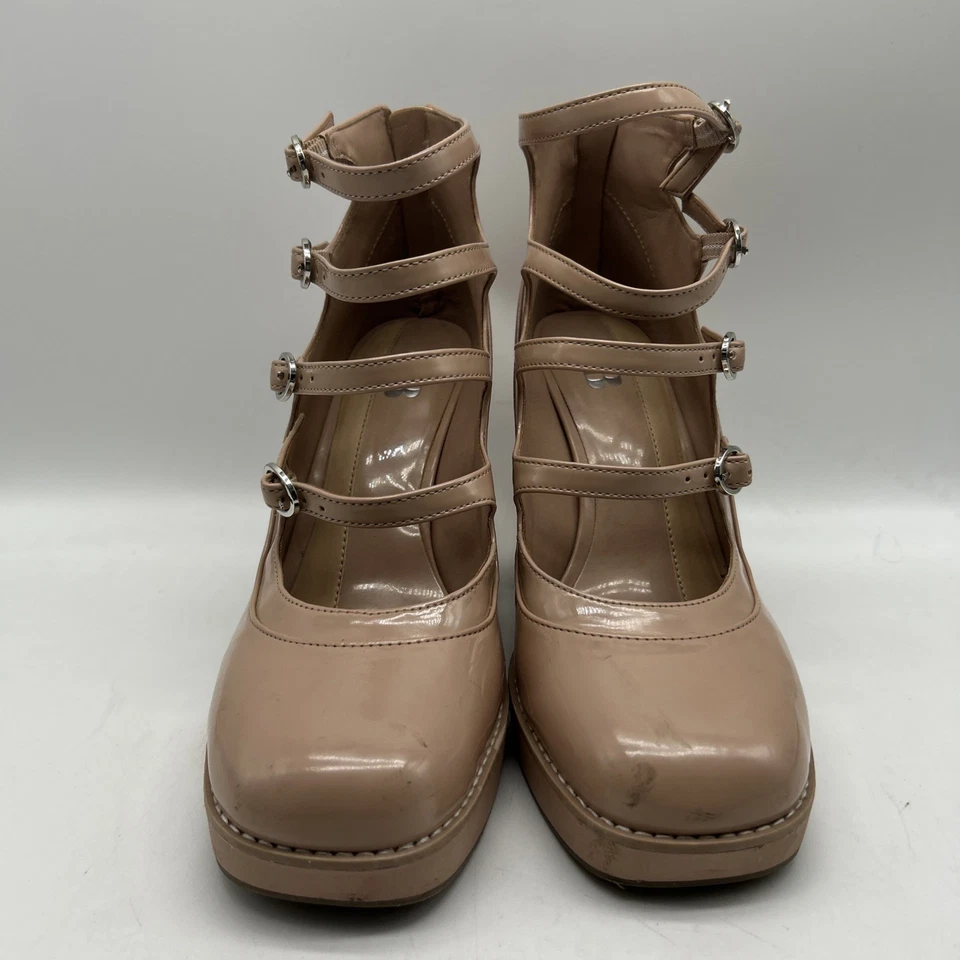 Zapatos de salón GB Mary Jane Plantform para mujer 8,5 nude con correa al tobillo bloque tacón alto Foto 3 de 4