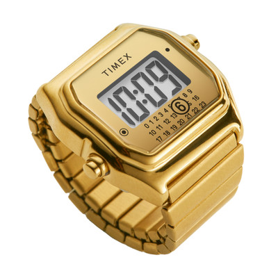 MM6 × Timex T80 Ring Watch M / L Gold Timex x MM6 Maison Margiela T80 Ring Watch Gold Digital Unisex