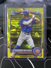 2025 Bowman Chrome 1st Prospects Yahil Melendez Sapphire Yellow /75 Cubs 63/75