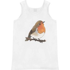 'Perched Robin Bird' Adult Vest / Tank Top AV054543