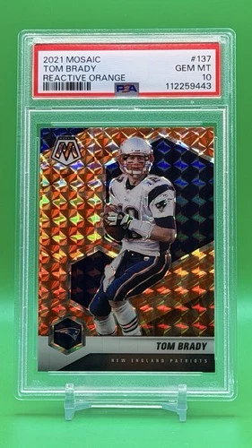 2021 Mosaic Tom Brady Reactive Orange #137 PSA 10 Patriots 🔥 GOAT