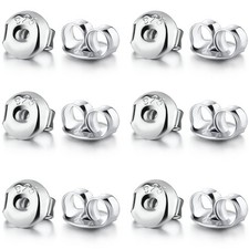 Formulen 14K White Gold Plated Silver Earring Backs Replacements -