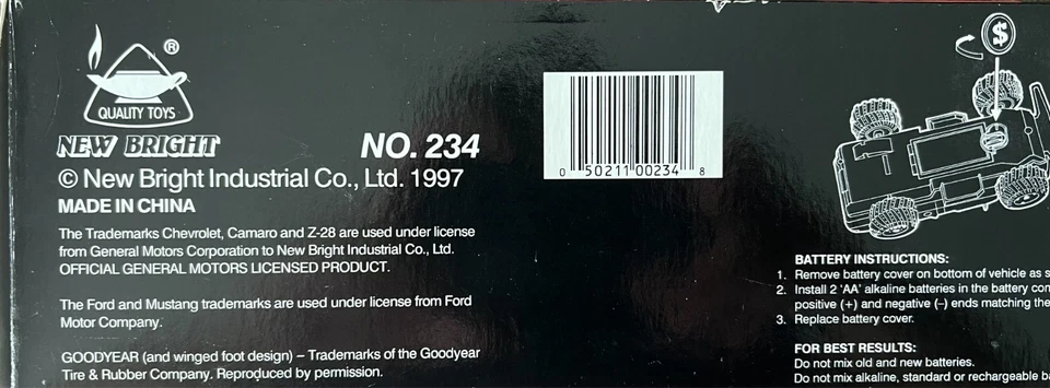 Винтажный 1997 новый яркий RC автомобилей No 234 Camaro Z-28 и Mustang GT - новый в коробке пара - Изображение 4 из 4