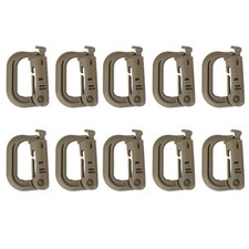  10 Pcs D-ring Locking for Webbing Tan Rings Heavy Duty Alloy Buckles