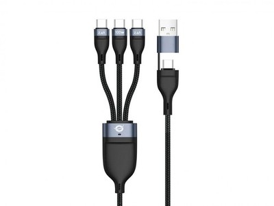 Conceptronic ETTA06B15C 3-in-1 USB-C-Datenkabel, 1,5 m, 100 W Schnellladung, ...