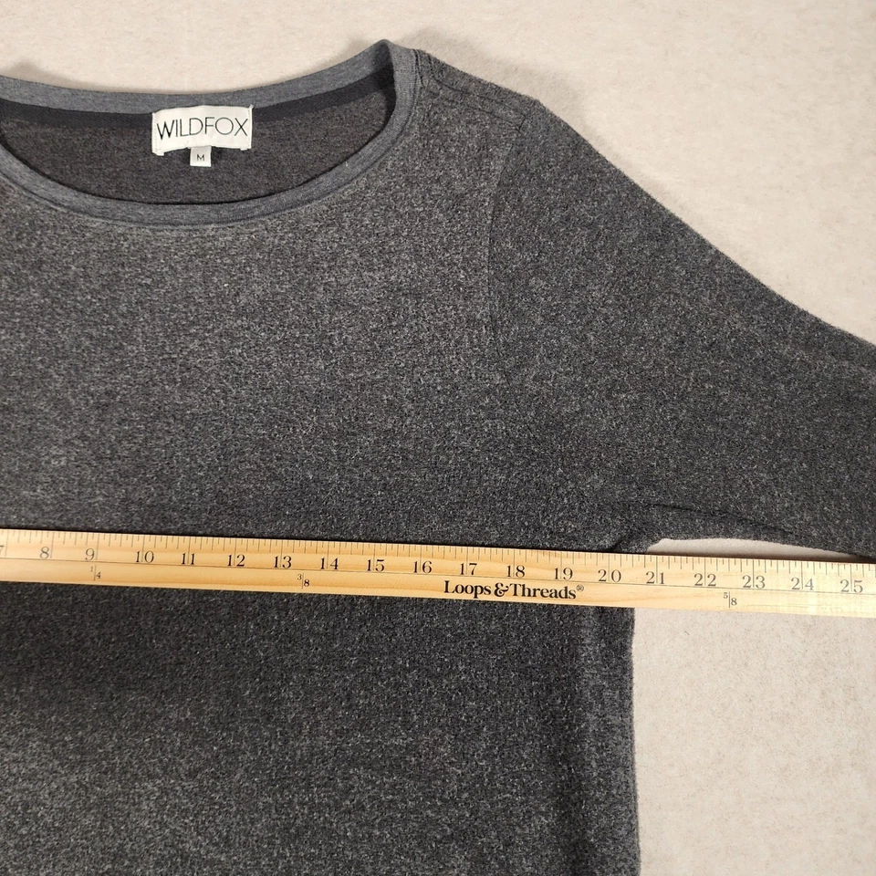 Sudadera Pullover Wildfox Para Mujer Gris Manga Larga Suave Cuello Redondo Talla M Foto 3 de 4
