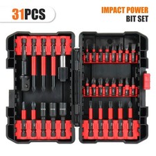 31pc Screwdriver Bit Set Torx Hex Cross Head Socket Bits 1/4 Drill Case