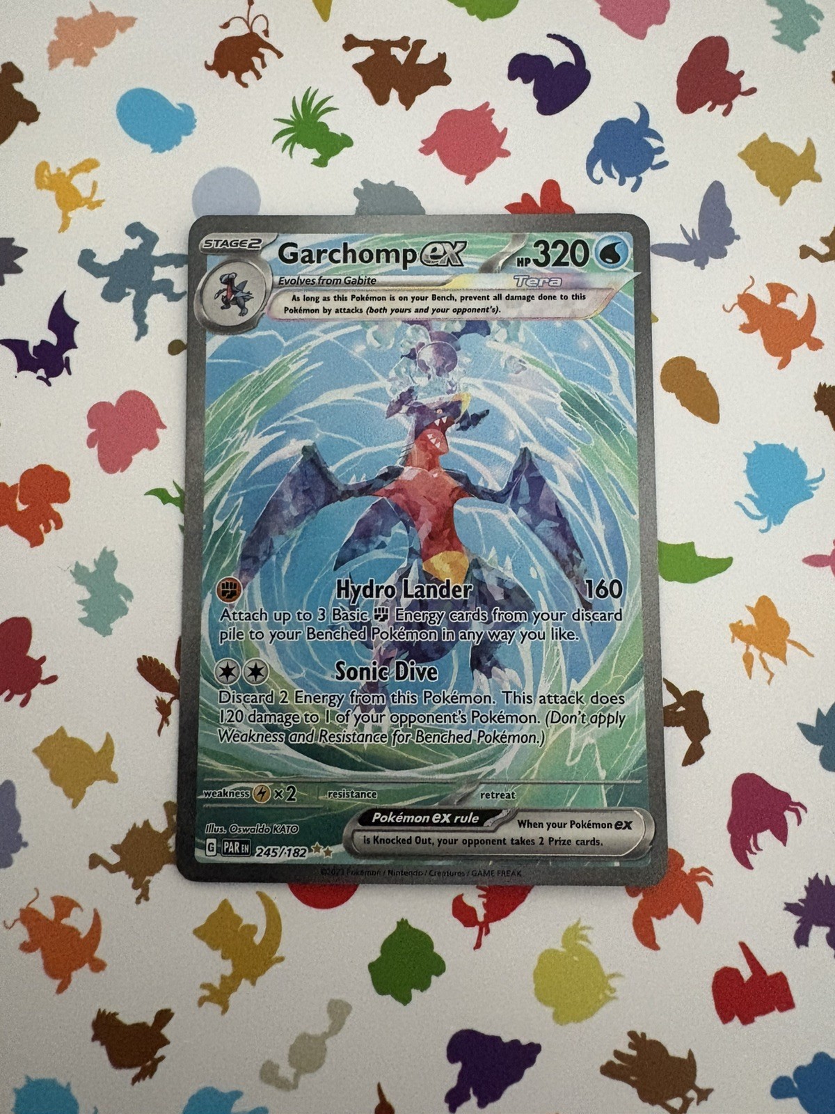 Pokemon Card Garchomp ex 245/182 Paradox Rift Alt Art SIR Rare NM 2023