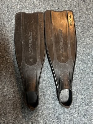CRESSI Pro Light Fins Men's US  (Black) Open Heel Scuba MADE IN ITALY