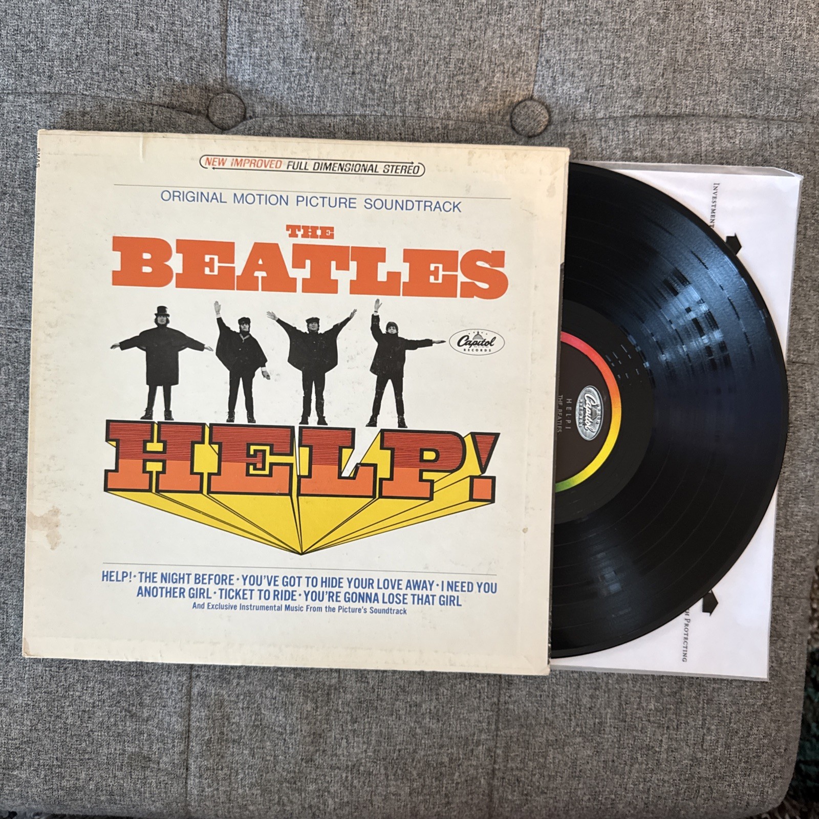 The Beatles HELP! Original 1965 Soundtrack LP Stereo Capitol SMAS-2386 VG+VG+