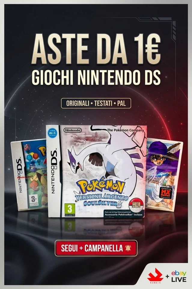 Aste da 1€ Pokémon Nintendo DS | Originali & Testati