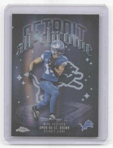 AMON-RA ST. BROWN 2025 TOPPS CHROME ALL-CHROME REFRACTOR #ACT-7 Q0014