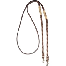 Cashel Company Adjustable Leather and Braided Rope Reins with Rawhide Accents...