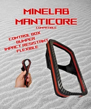 Minelab Manticore Metal Detector Compatible Control Box Bumper  - CF RED/BLACK