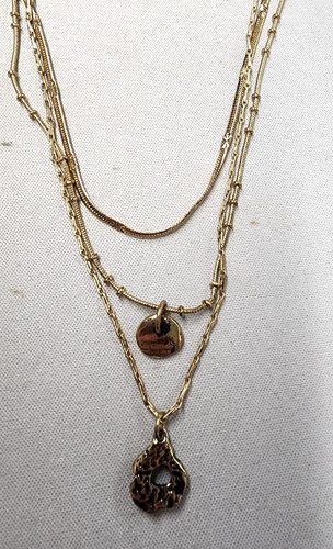 Free People Gold Tone Layered Necklace 14", 16", 18" + 3"