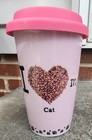 "I Love My Cat" Travel Mug With Lid. Pink. — photo 1