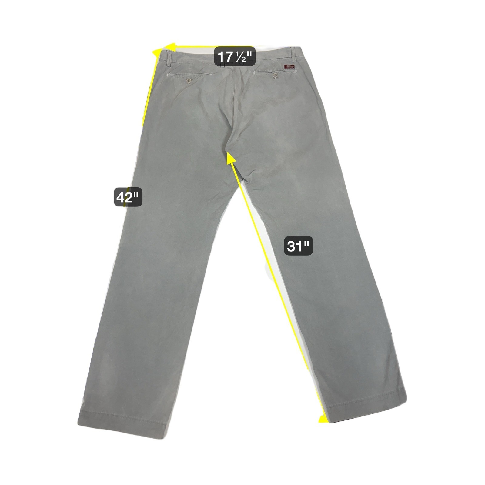 Mason's Em's of Mason's Gray Cotton Chino Pants Men's 35W Straight Fit Italy