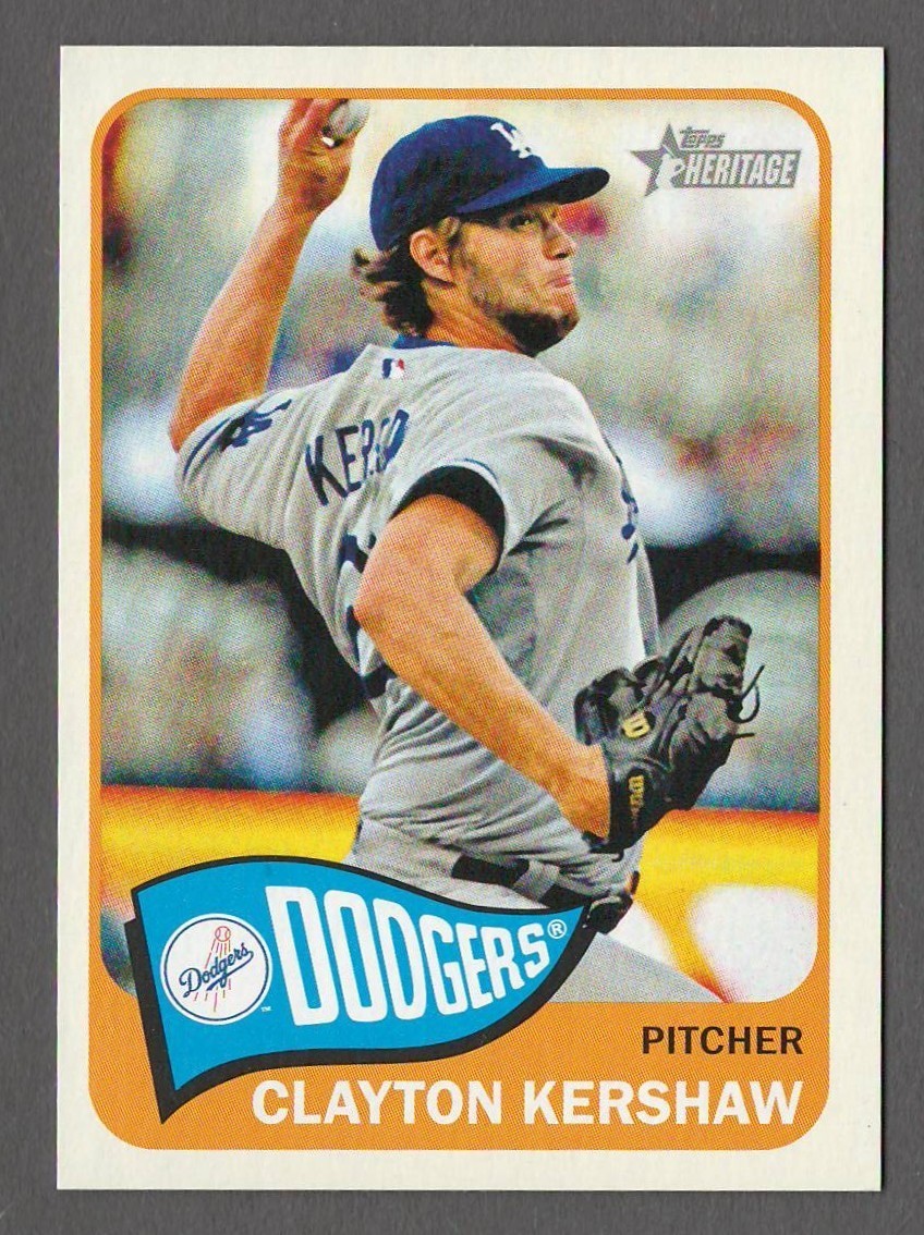 CLAYTON KERSHAW 2014 Topps Heritage ACTION SP 300 300B Dodgers Image Variation 3