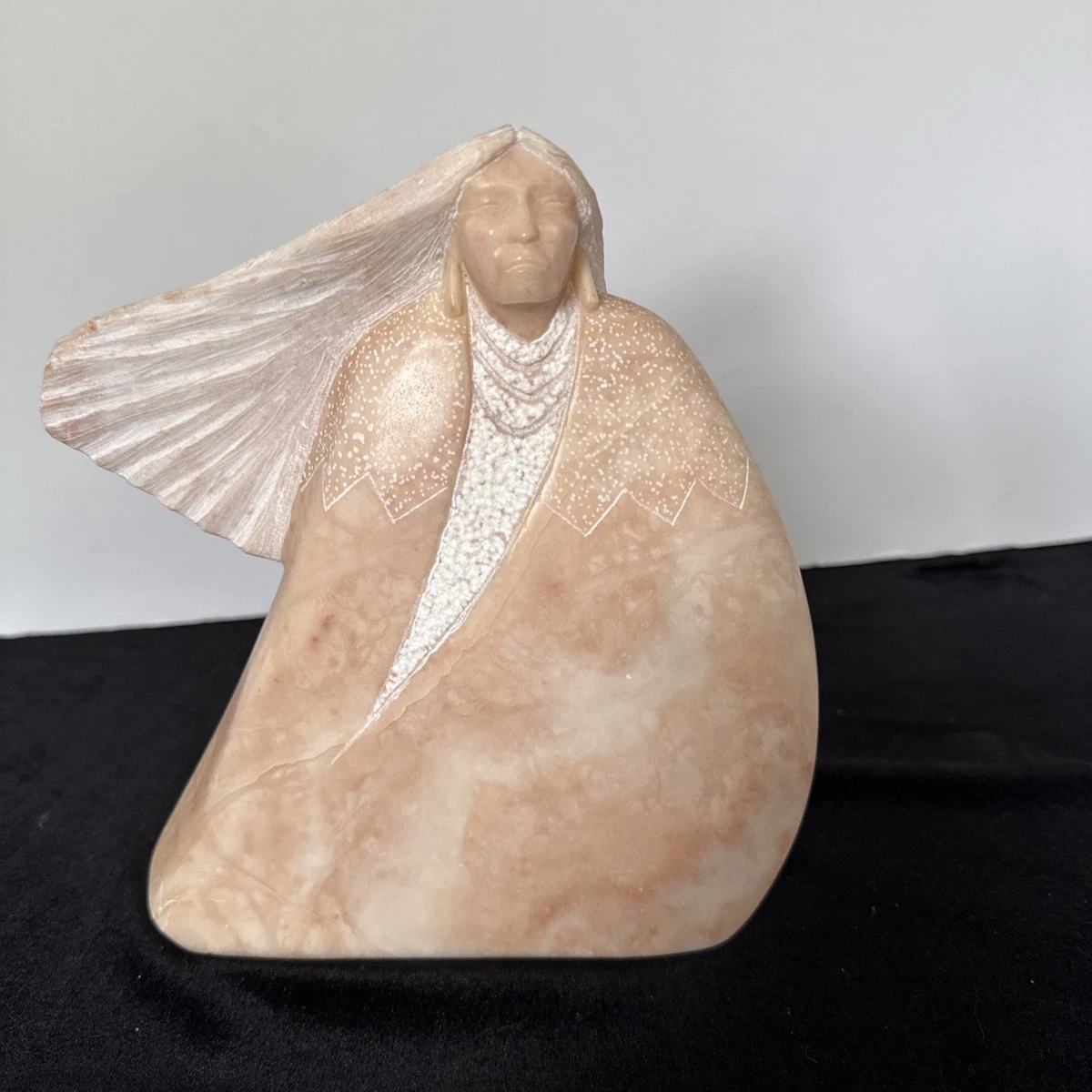Native American Alabaster Sculpture In Us Native American
