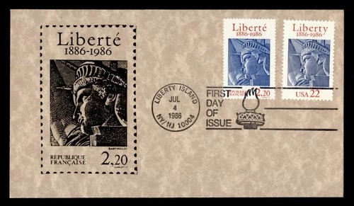 DR WHO 1986 FDC JOINT ISSUE FRANCE STATUE OF LIBERTY M79966