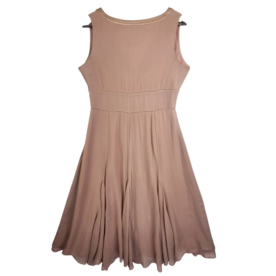 Arden B. Sleeveless V-Neck Babydoll  Dress Women’s SZ M 100% Silk Mauve Lined - Image 2 of 4