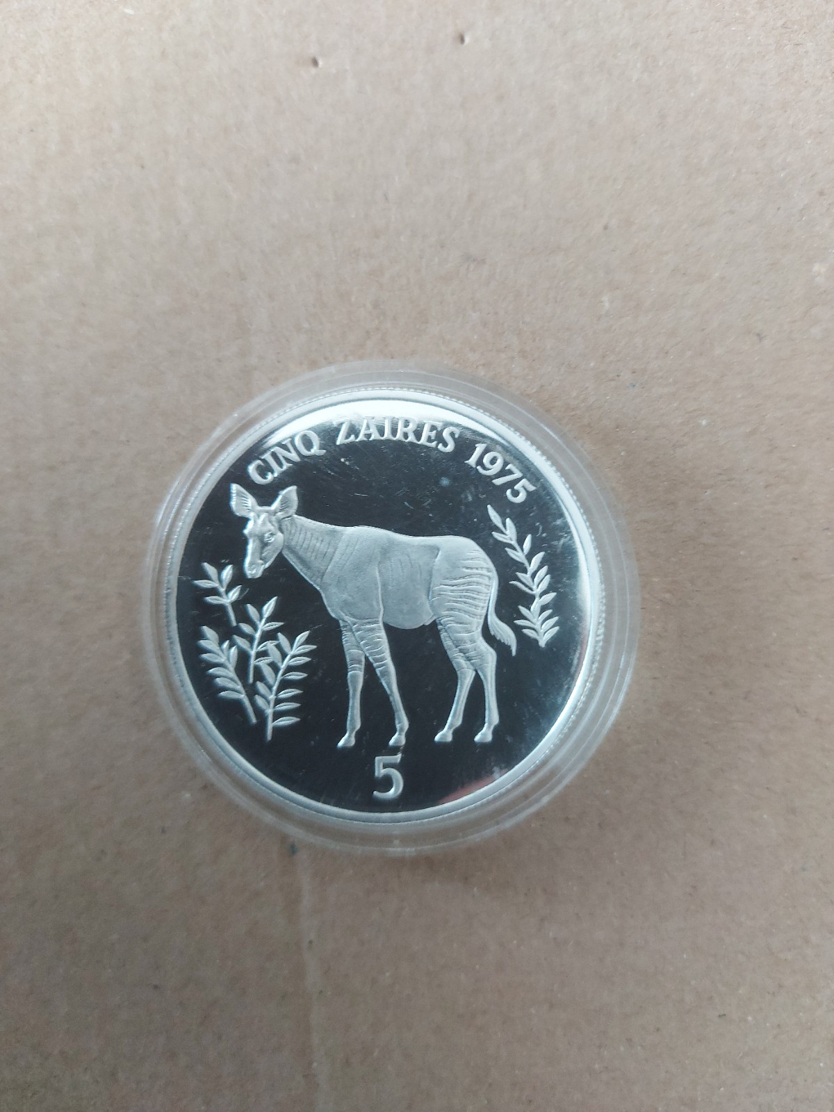 ☆CONGO コンゴ 10フラン 銀貨 2004年 インコ ホログラム カラーコイン ケース入り 美品