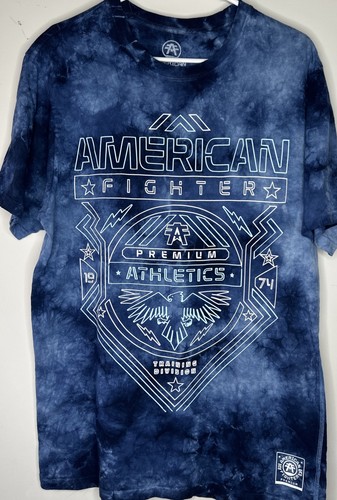 American Fighter Premium T-Shirt Herren Training Division blau Batik Gr. L Schnalle - Bild 1 von 8
