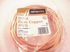Cerrowire Solid Bare Copper Wire 6 AWG 50 Feet 050-2200BR Ships Day of Purchase