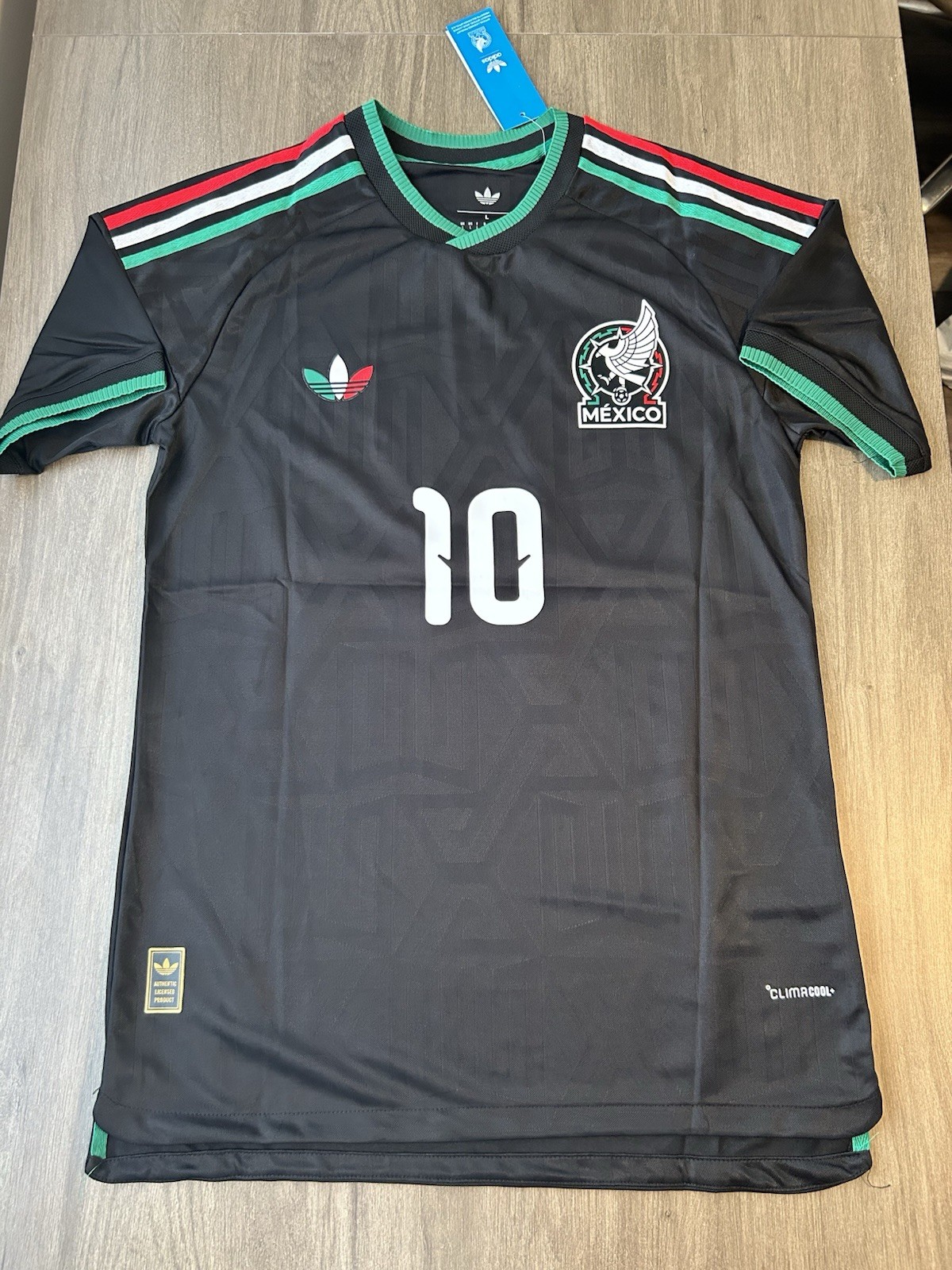 adidas Mexico National Team soccer jersey A. Vega #10 black Men's L