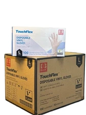 TouchFlex Vinyl Powder Free Gloves. Multi-Purpose, Ambidextrous case(1000) Large