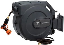 Giraffe Tools Retractable Garden Hose Reel Water Hose Reel Wall Mount, Dark Grey