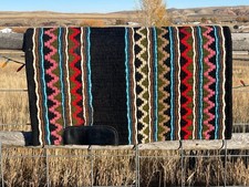 Oversize Reining/Pleasure Show Pad, Black with Red, Pink, and Cream,  34" x 40"