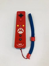 Red Mario Nintendo Wii Remote Motion Plus RVL-036 W Strap (Non OEM Back) CLEAN