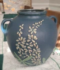 Roseville Pottery Floral Double Handle Jug/Pot Vase 9"