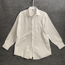 Brooks Brothers Dress Shirt Mens Sz 16 32/33 White Non-Iron Regular Fit