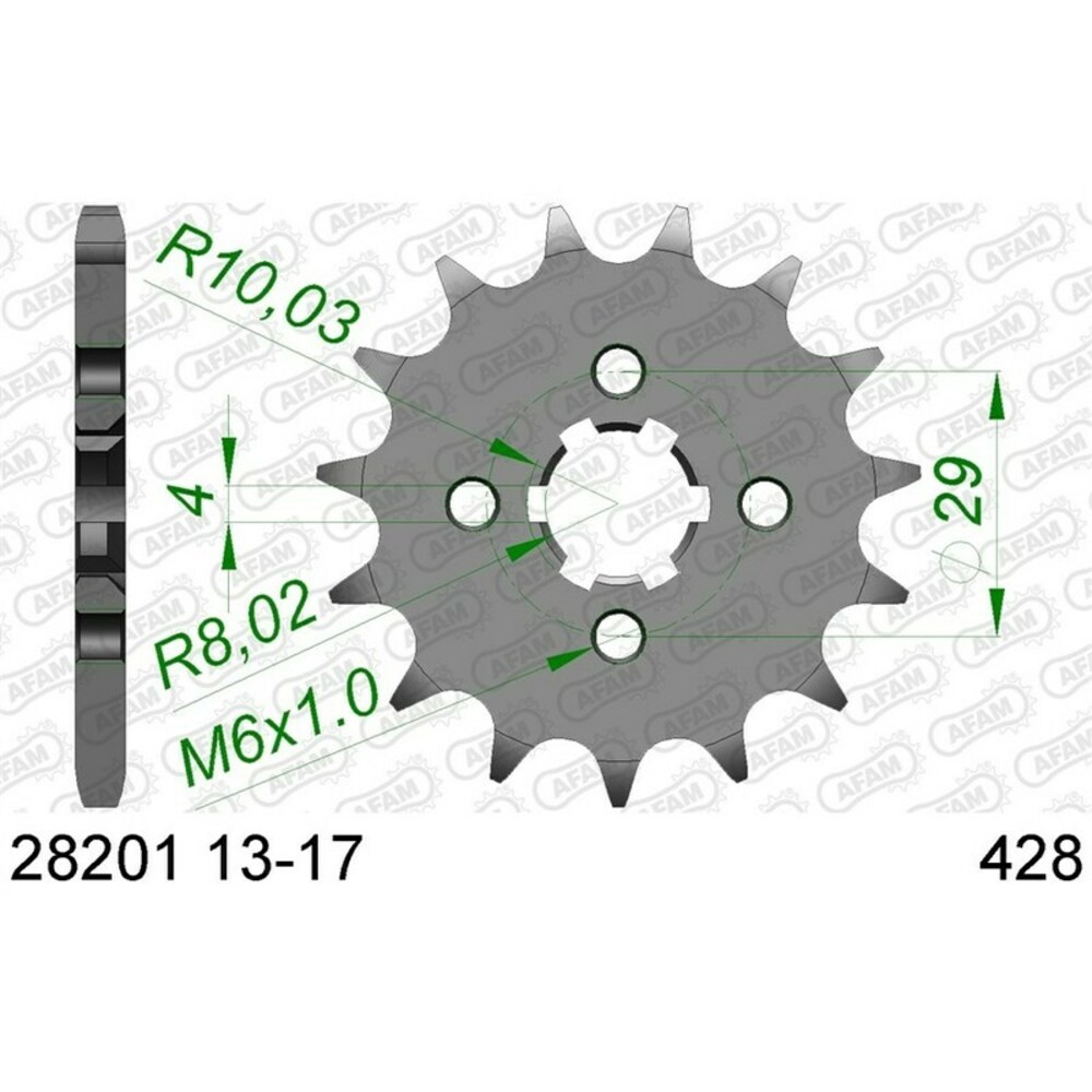 Free Shipping Piñon Afam Standard Steel 28201-Step 428 For Motorcycle Parts
