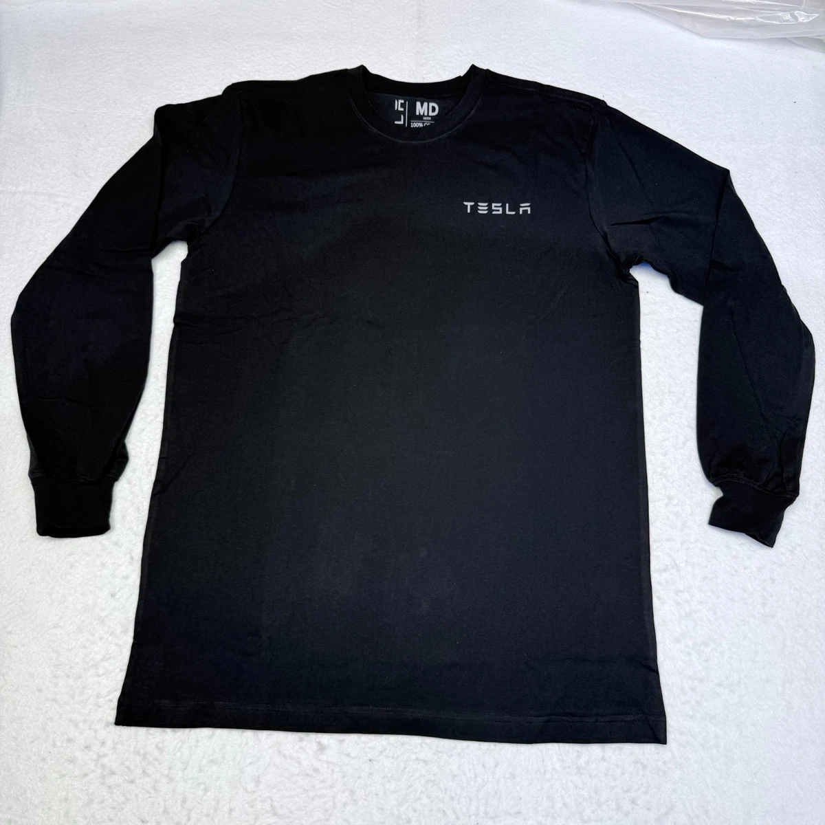 T-shirt Tesla Homme – Noir, Col, Polyester, Taille L (occasion Très Bon état)