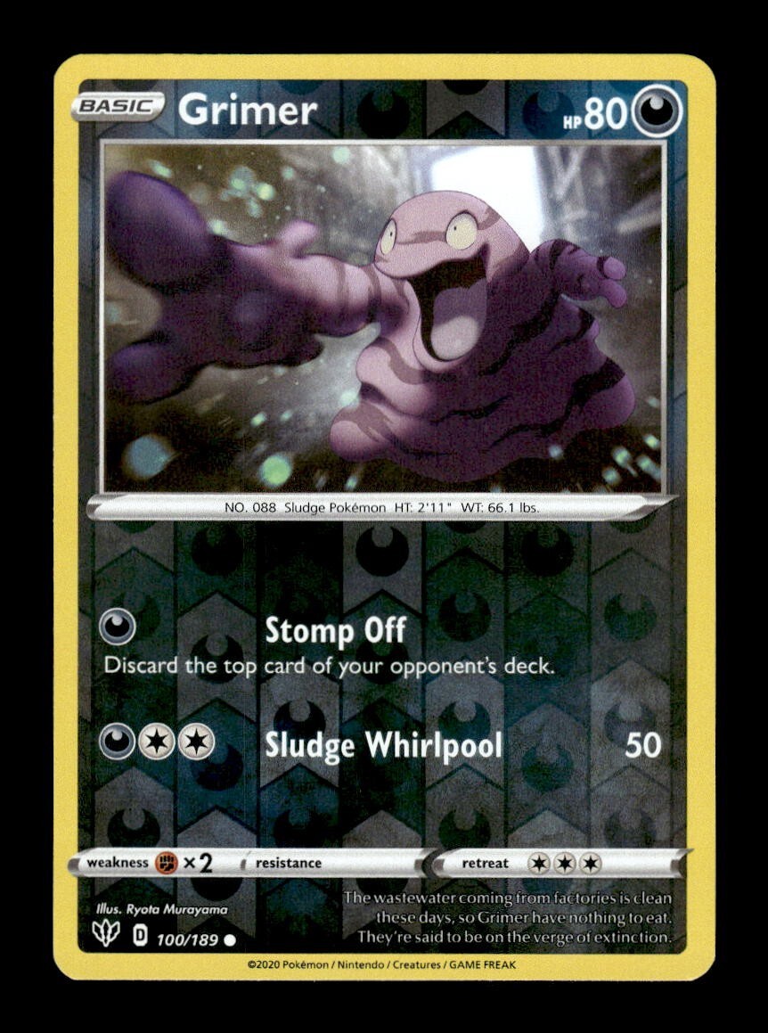 Pokemon Darkness Ablaze Grimer 100/189  Reverse Holo