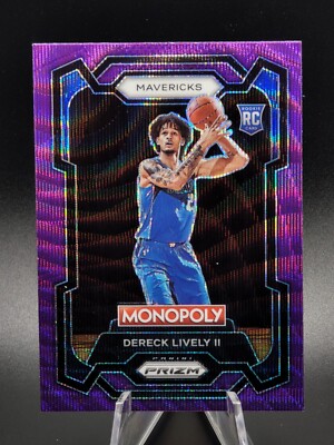2023-24 Prizm Monopoly Derek Lively II #24 Purple Wave RC Mavericks 