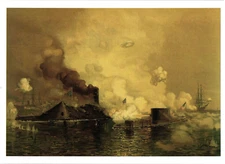 Oversized Postcard The Monitor and Merrimac The First Fight Between Ironclads