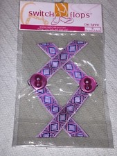 LuLu Designs, Inc. Switch Flops "The Lynne" Pink and Blue Diamond Design Straps