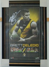 BRETT DELEDIO HAND SIGNED FRAMED RICHMOND TIGERS AFL PRINT COTCHIN MARTIN RANCE