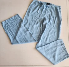 Natori Pajama Pants S Drawstring Elastic Waist Lounge Casual solid teal