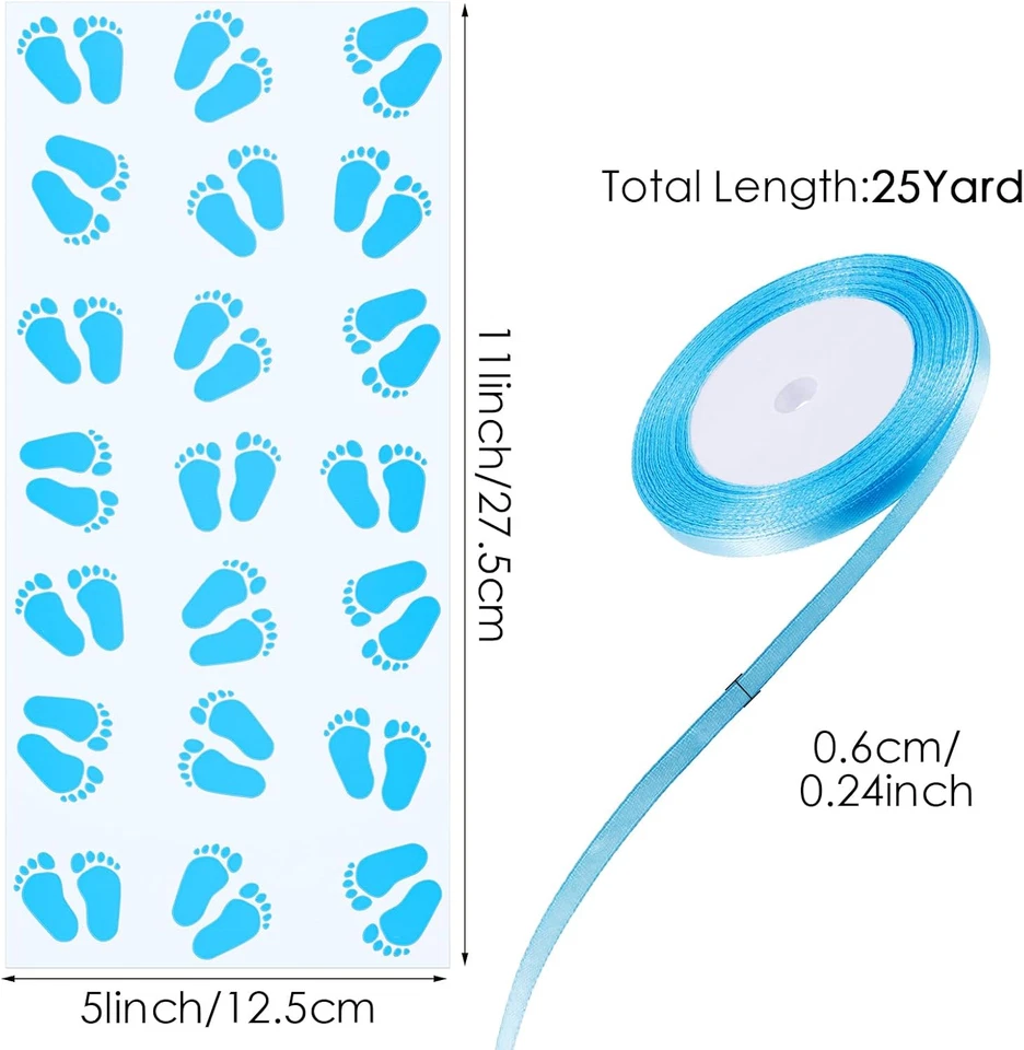 100 Pack Blue Cellophane Bags 11 X 5 Inch Plastic Candy Bags for Boy Baby Shower - Image 3 of 4