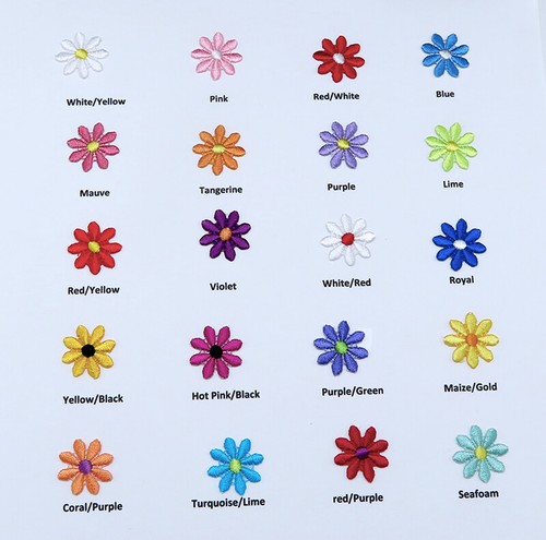 Daisy Iron On Appliques 3/4" Daisy *PACK SIZES* - Bild 1 von 18